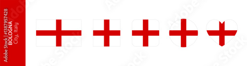 Flag of Bologna city, Italy