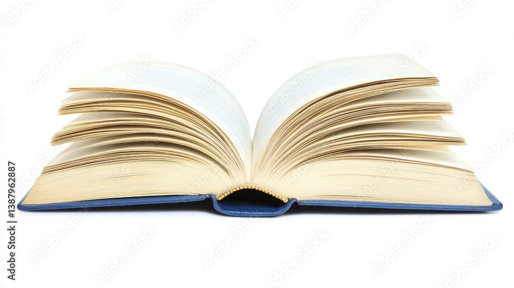 A classic, elegant book with a leather-bound cover, isolated against a white background. A classic, elegant book with a leather-bound cover, isolated against a white background.