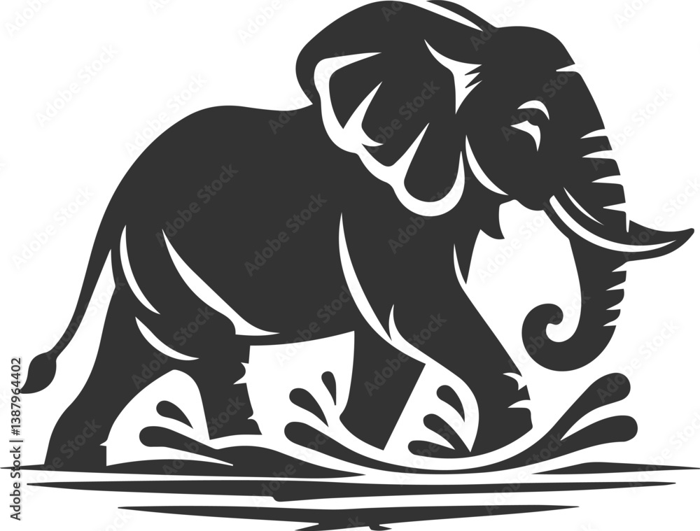 Fototapeta premium Silhouette vector of a elephant