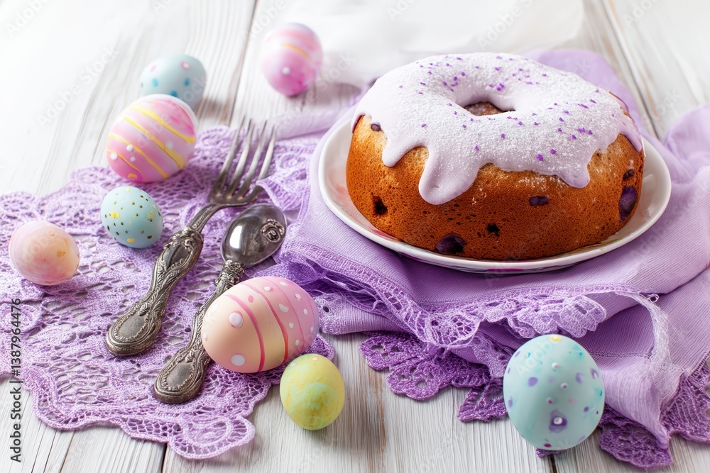 easter cake and eggs easter cake and eggs