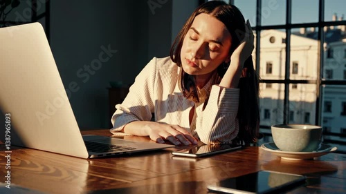 The Tired Woman at Desk