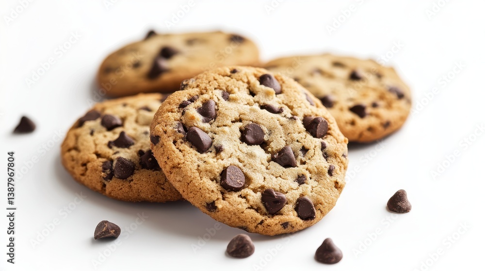 chocolate chip cookies isolated. chocolate chip cookies isolated.