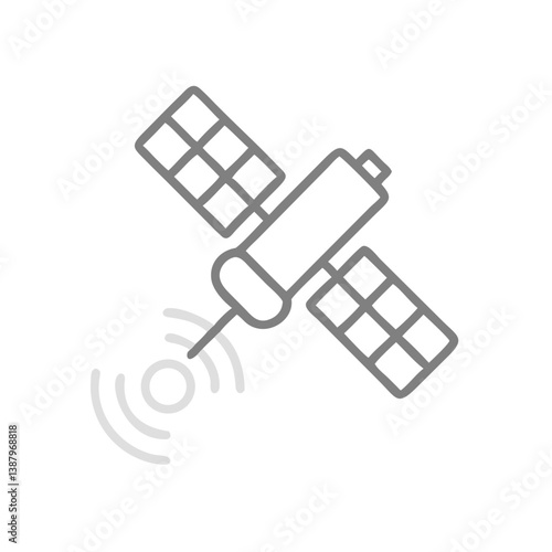 Satellite navigation with orbital lines icon