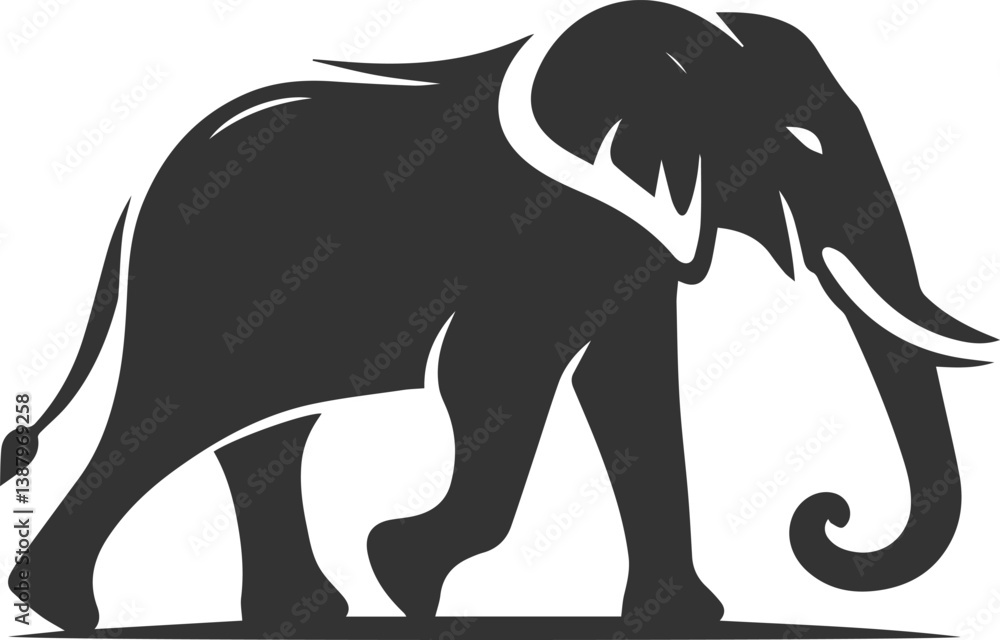Fototapeta premium Silhouette vector of a elephant