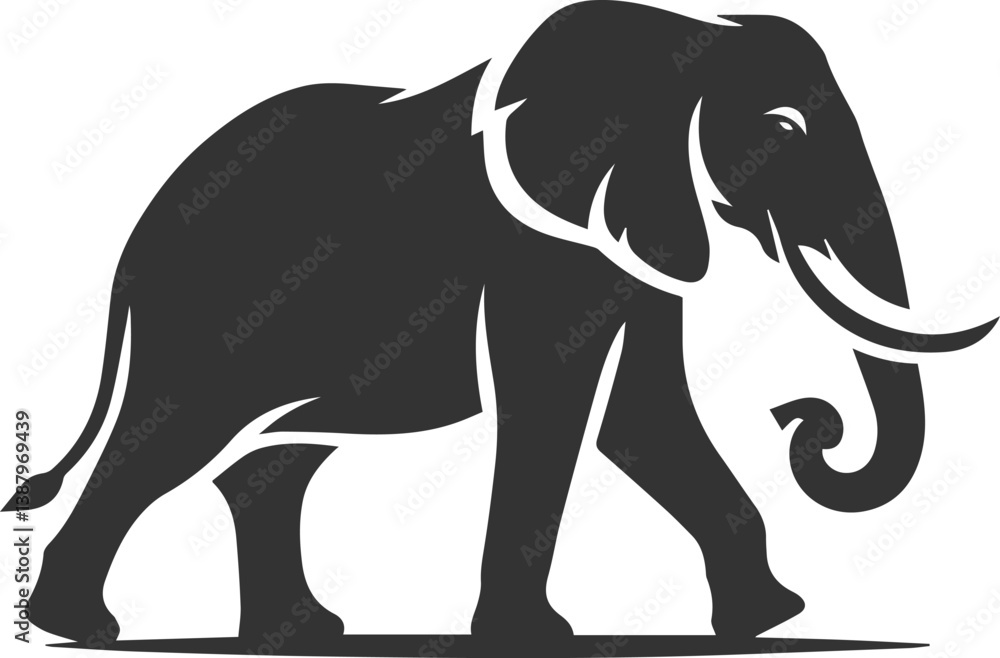 Obraz premium Silhouette vector of a elephant
