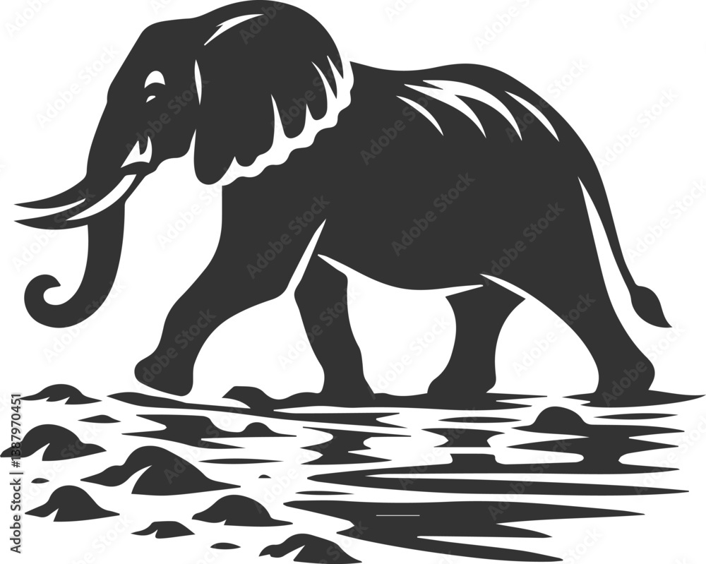 Fototapeta premium Silhouette vector of a elephant