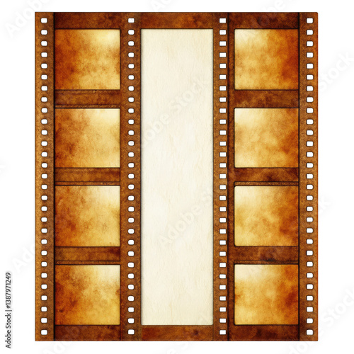 Vintage Film Reel: Old Movie Background isolated on transparent background