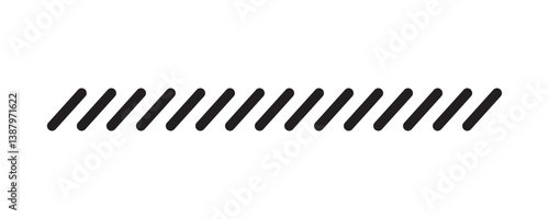 Slash line divider border pattern vector illustration. Isolated on transparent background