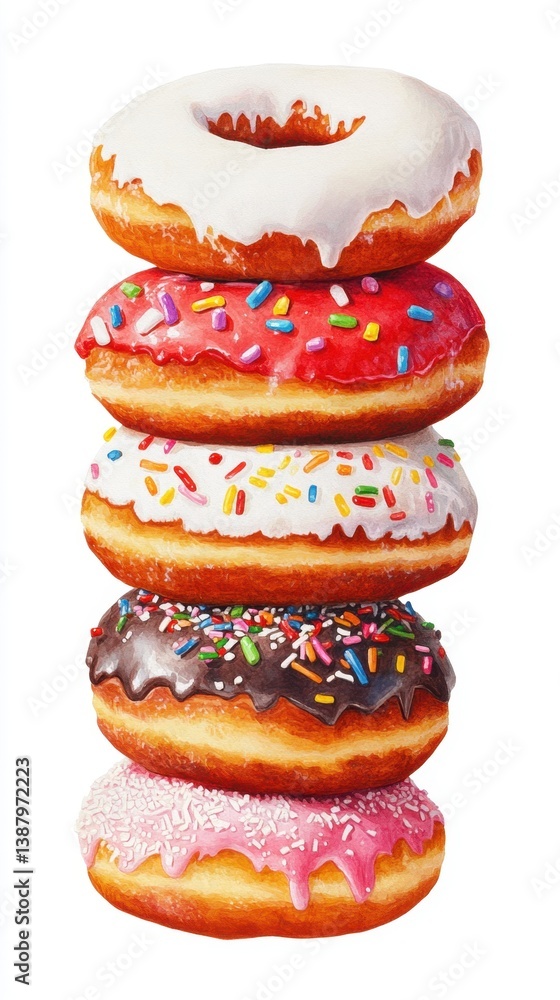 Torre de donas coloridas