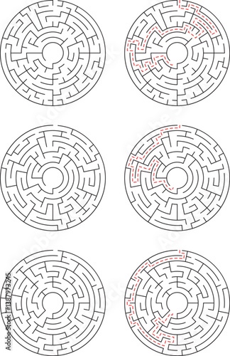 Circular Maze Solutions StepbyStep Progress, Pathfinding Puzzles