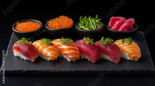 Obraz na płótnie Sushi variedad presentación elegante w salonie