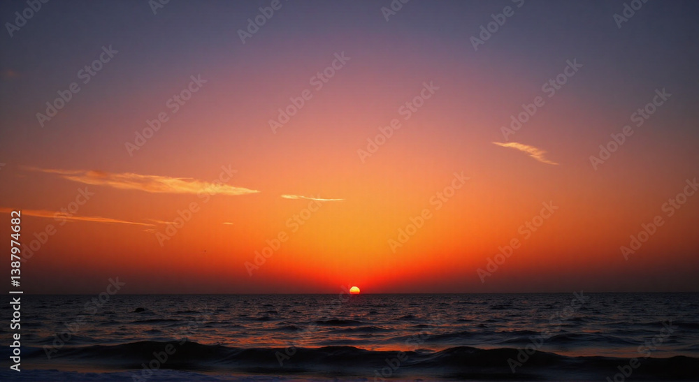 Naklejka premium sunset on the beach