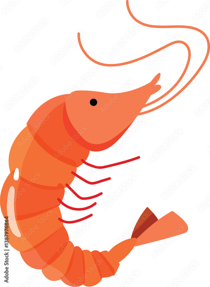 Obraz premium small shrimp vector