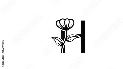 Animated letters and flowers on a white background