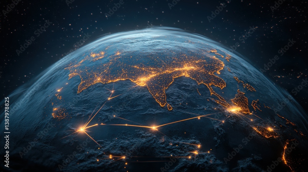 Obraz premium Global Network of Lights
