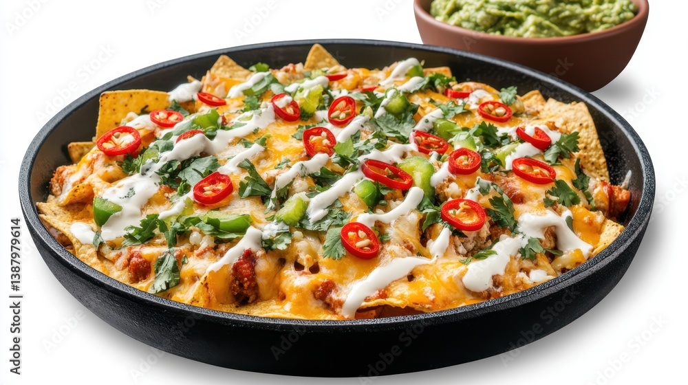 Nachos con queso y guacamole