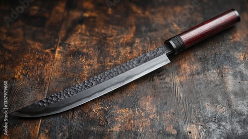 Chef's knife on wood
