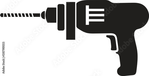 power drill silhouette, Drill icon. machine drill sign set. hand drill icon design and Electric drill and bits. Cordless battery construction hand drill tool illustration , Drilling machine icons 