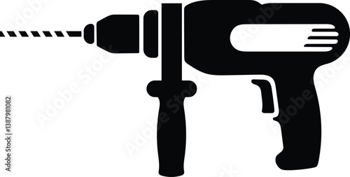 power drill silhouette, Drill icon. machine drill sign set. hand drill icon design and Electric drill and bits. Cordless battery construction hand drill tool illustration , Drilling machine icons 
