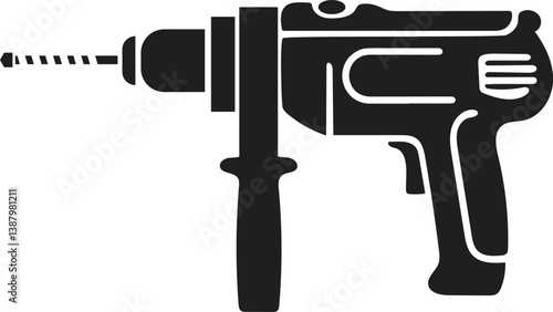 power drill silhouette, Drill icon. machine drill sign set. hand drill icon design and Electric drill and bits. Cordless battery construction hand drill tool illustration , Drilling machine icons 