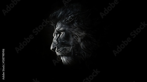 Obraz na płótnie León arte en blanco y negro w salonie