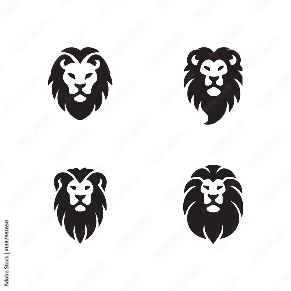 Fototapeta premium lion set of vector animals
