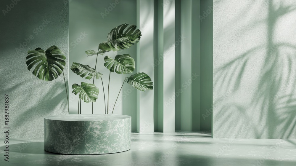 Interior moderno con plantas verdes