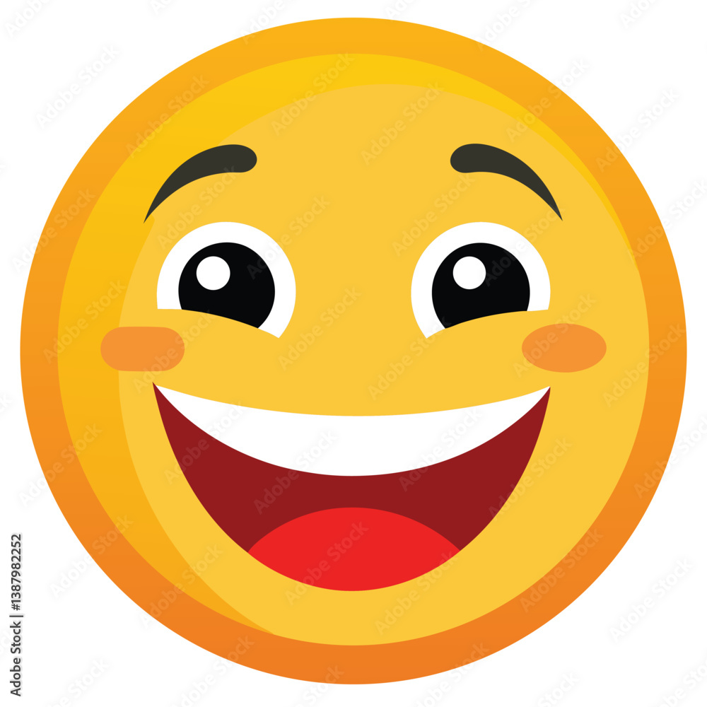 Yellow cute smiling emoji vactor with no background Yellow cute smiling emoji vactor with no background