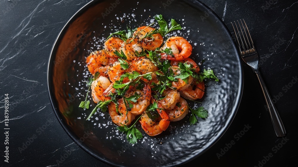 Imagen de camarones gourmet en un plato