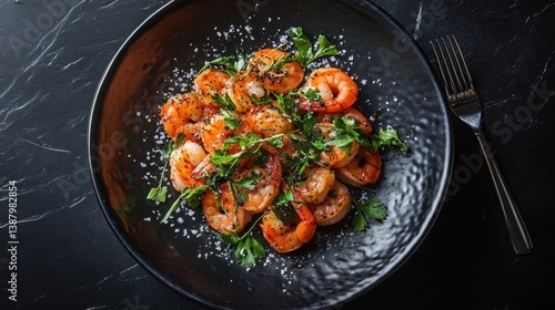 Imagen de camarones gourmet en un plato
