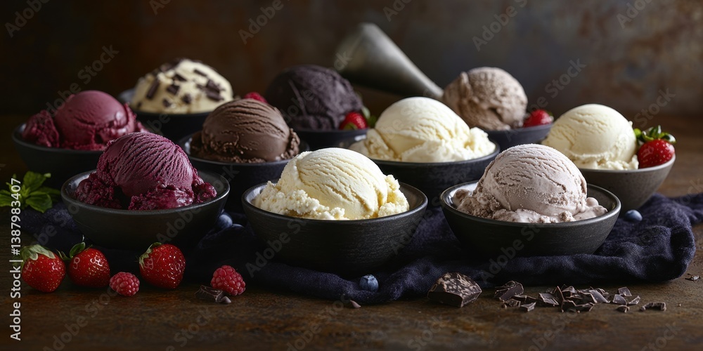 Helados de diferentes sabores