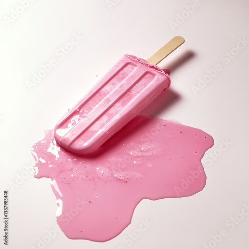 Obraz na płótnie Helado rosa derritiéndose w salonie