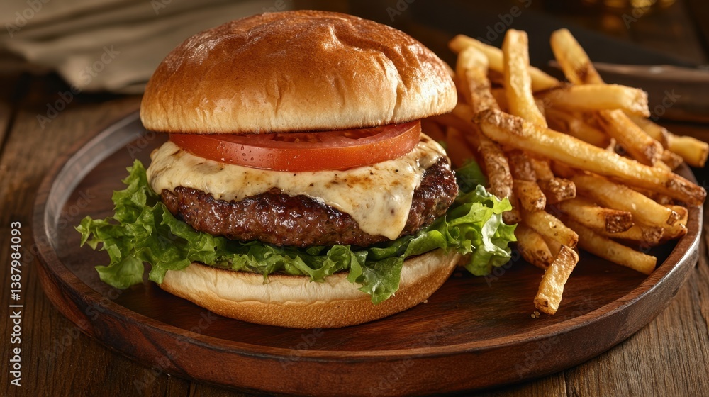 Hamburguesa con papas fritas