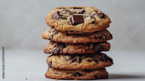 Obraz na płótnie Galletas de chocolate apiladas w salonie