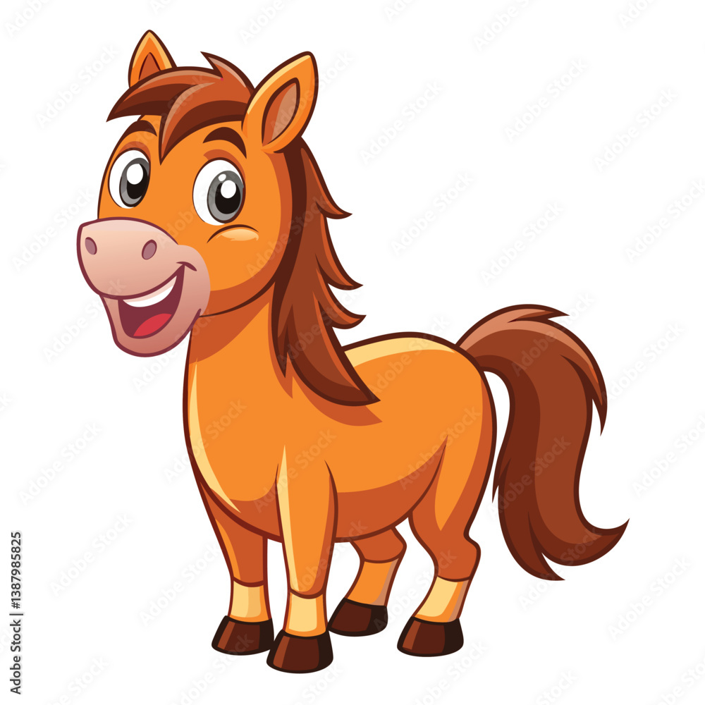 Cartoon smiling horse animation illustration vactor Cartoon smiling horse animation illustration vactor