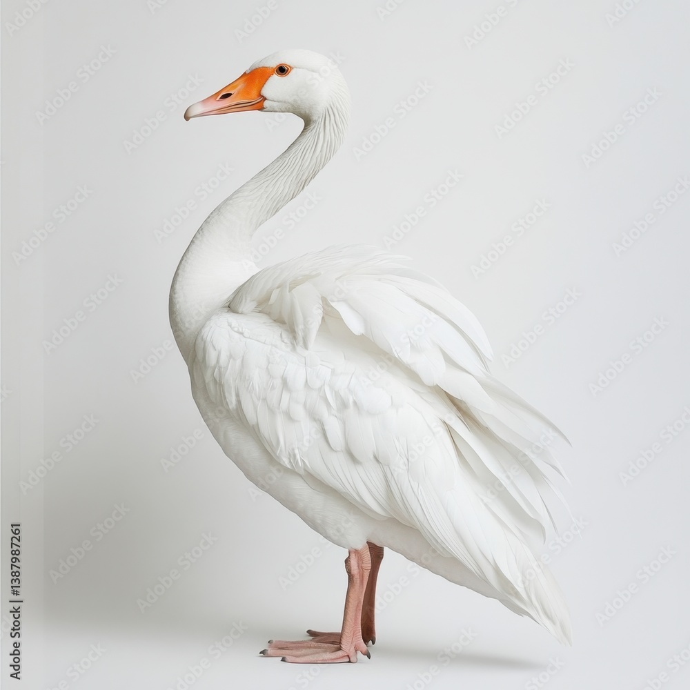 Cisne blanco elegante en fotografía