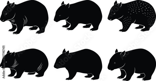 Wombat Silhouette vector