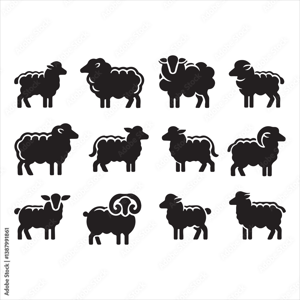 Fototapeta premium farm animals collection