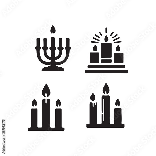 Candle set of icons