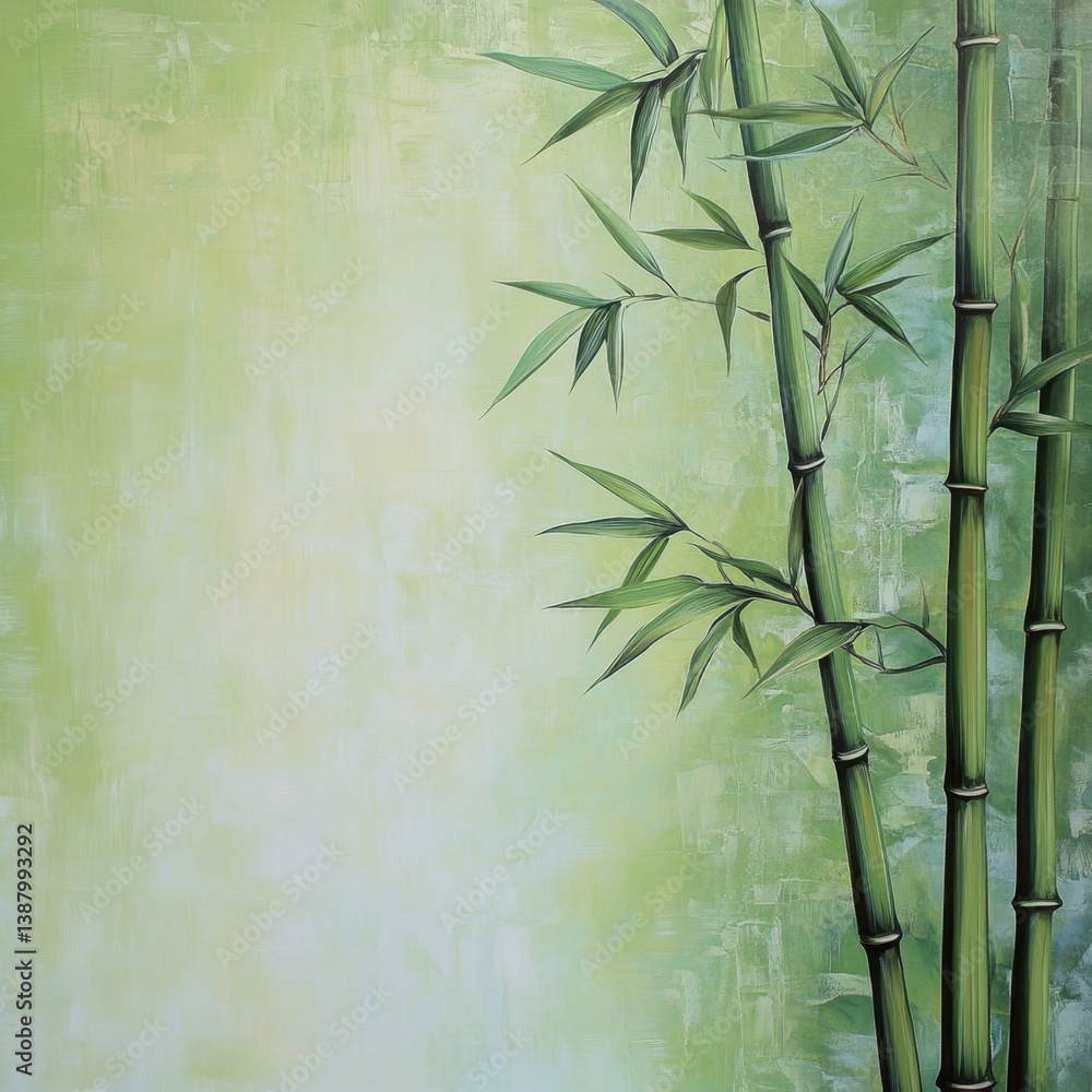 Fondo artístico de bambú verde