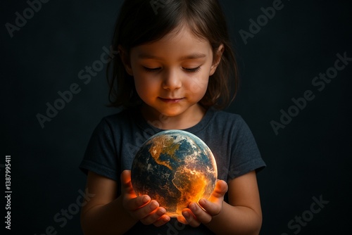 Child Holds Glowing Planet