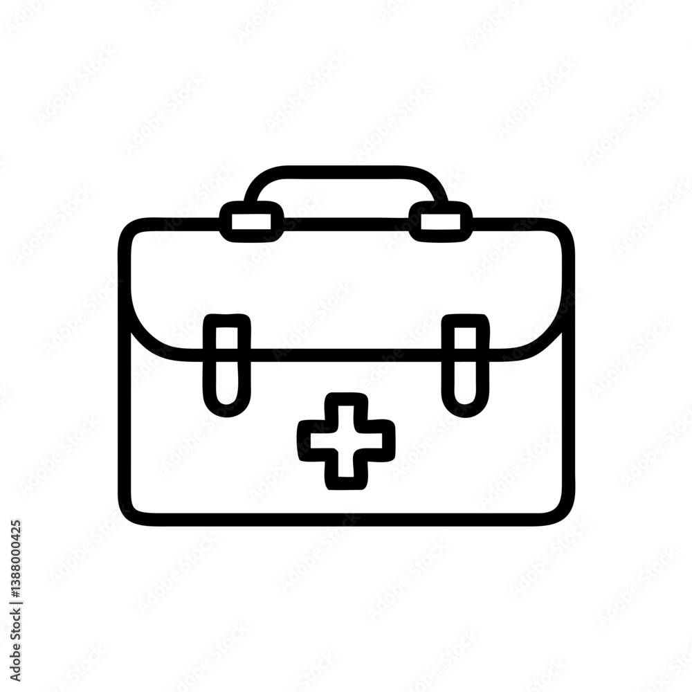 Obraz premium Icon of a doctorchest / first aid kit