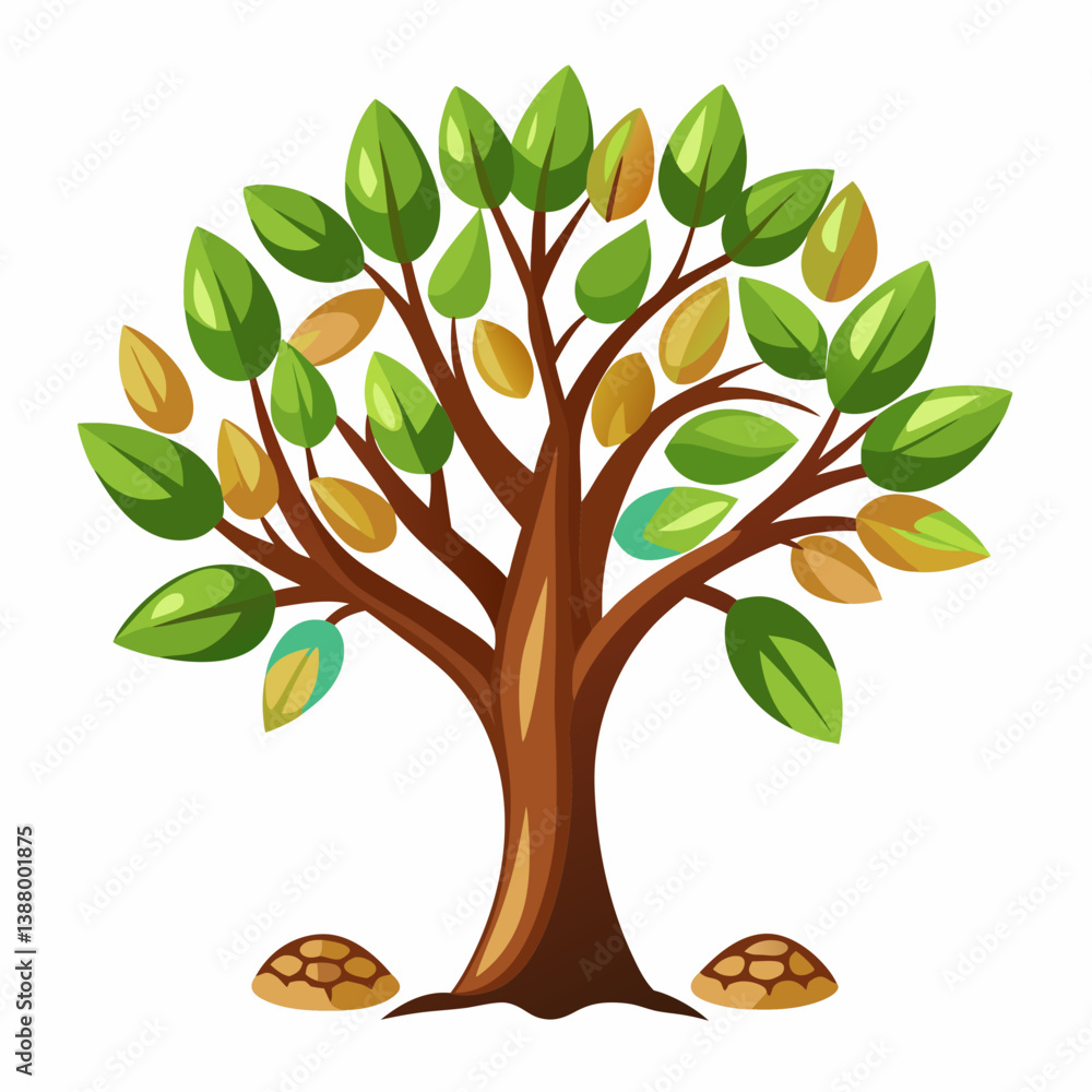 Obraz premium vector tree with leaves