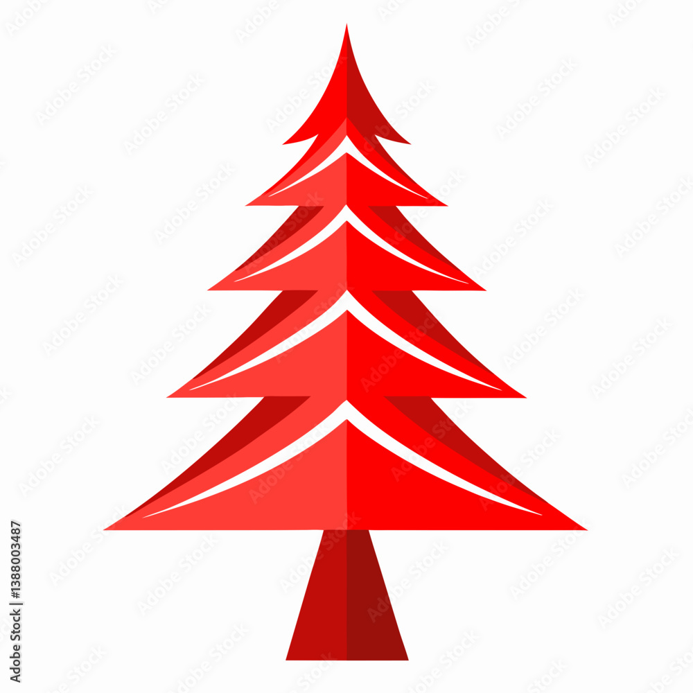 Fototapeta premium christmas tree with red ribbon vector