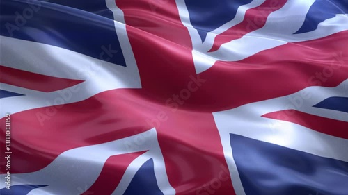 UK Flag Fluttering Gracefully – A Realistic Display of British Heritage