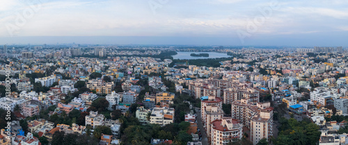 Fotografía Aerial view of Bengaluru urban area, is one of the fastest-growing cities in the world,