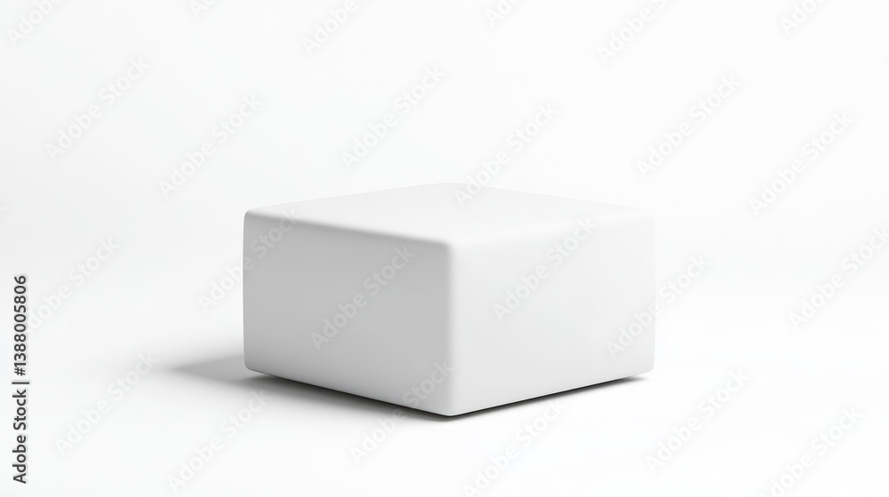 A pristine white cube sits centrally on a white background. The cube is smooth and appears to be made of a matte material. The image is clean and simple, high resolution, and brightly lit. Its minim A pristine white cube sits centrally on a white background. The cube is smooth and appears to be made of a matte material. The image is clean and simple, high resolution, and brightly lit. Its minim