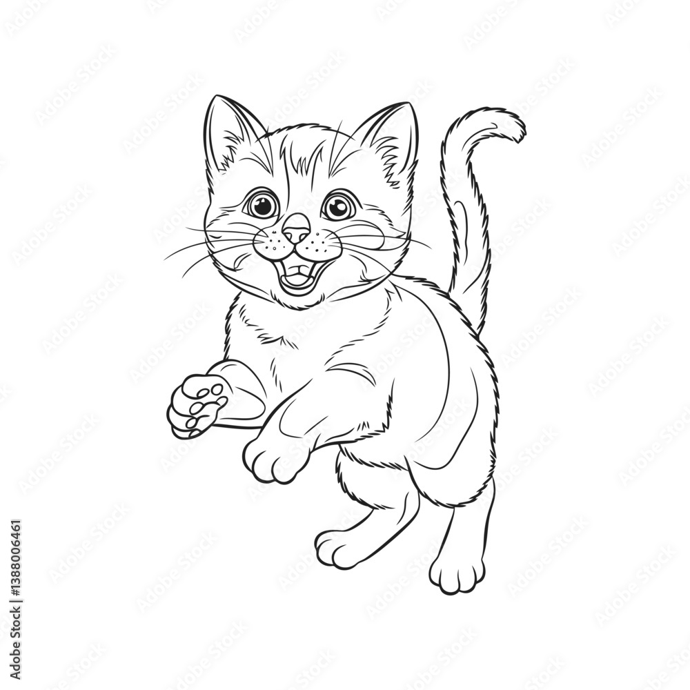 Cat Line Art Vector Illustration Cat Line Art Vector Illustration