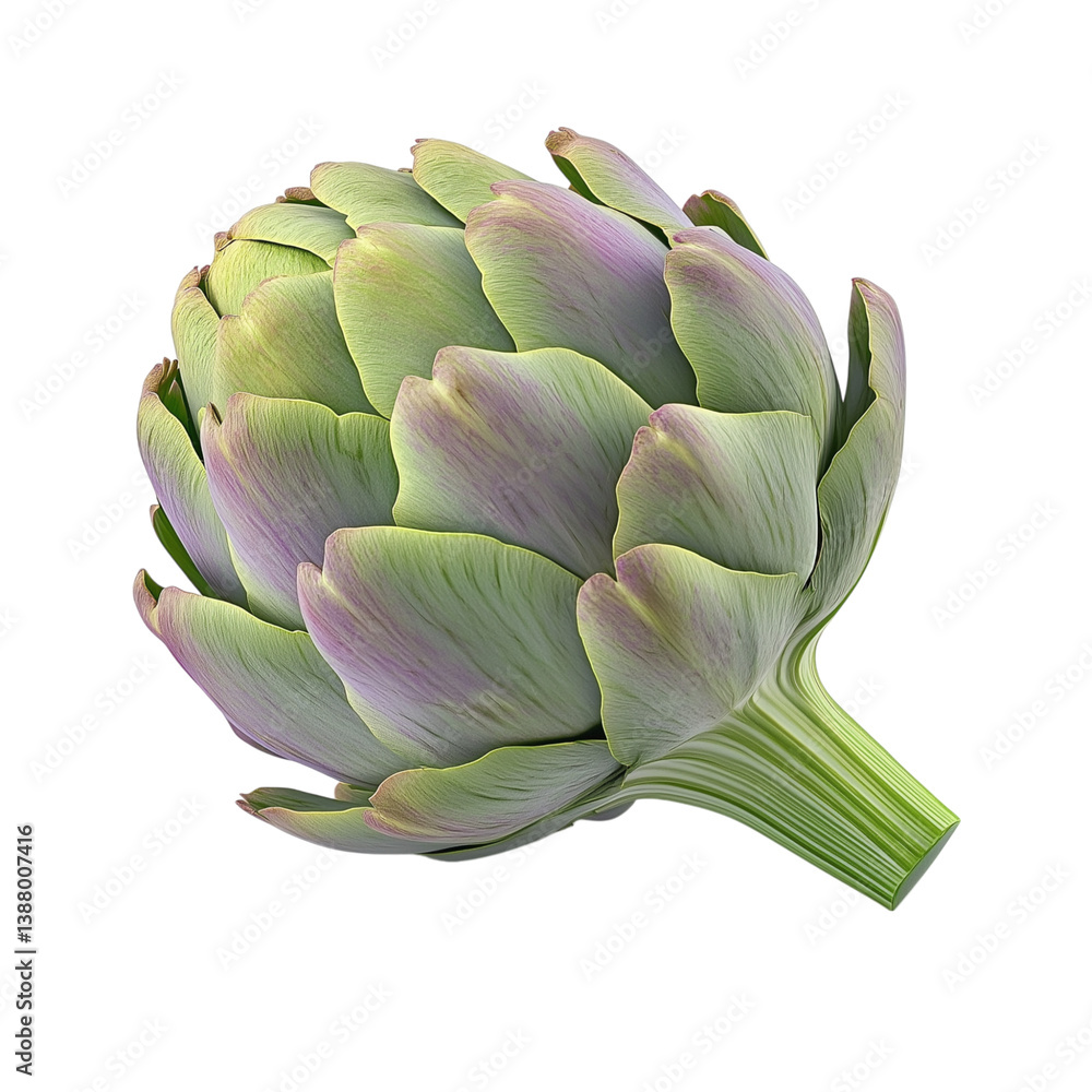 A single artichoke centered on the screen on Png Format and Transparent Background A single artichoke centered on the screen on Png Format and Transparent Background
