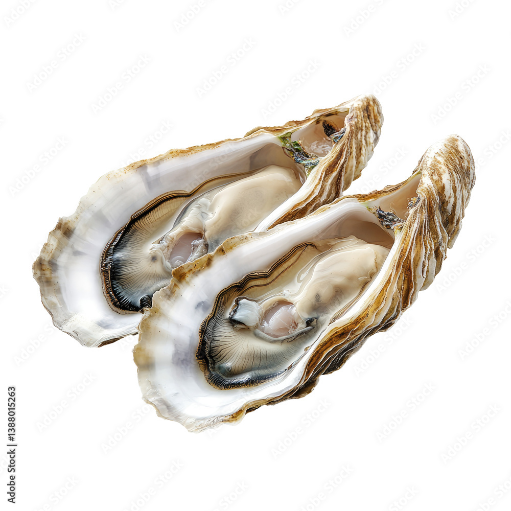 Naklejka premium Fresh Oysters Delight on transparent background